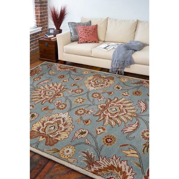 Hand-tufted Wool Blue Auld Area Rug (5' x 8')