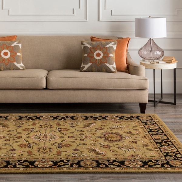 Hand-tufted Gold Crath Wool Area Rug - 12' x 15'