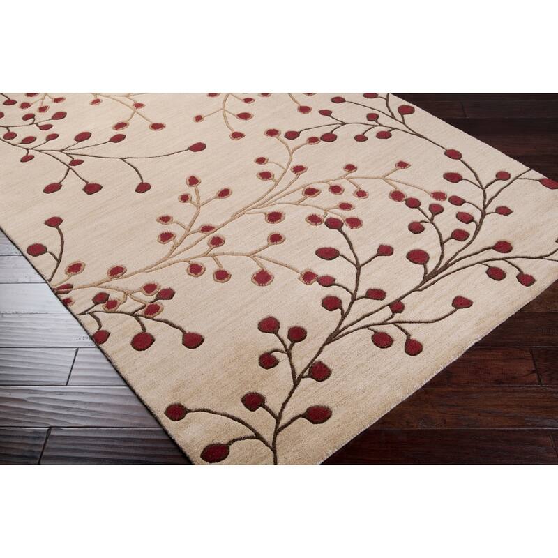 Sakura Handmade Transitional Floral Wool Area Rug