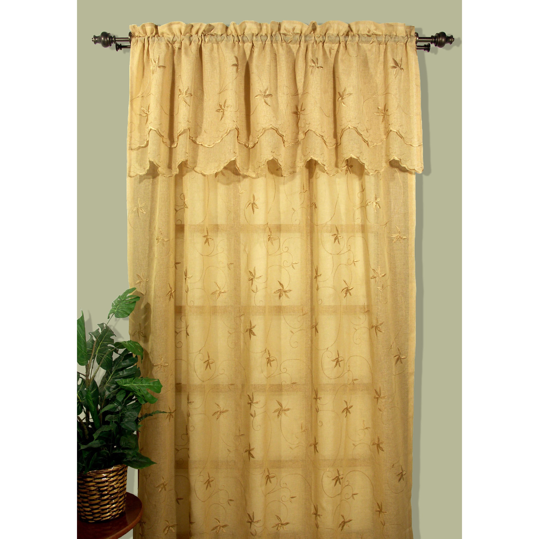 Ricardo Zurich 84 inch 4 piece Curtain And Valance Set Gold Size 52 x 84