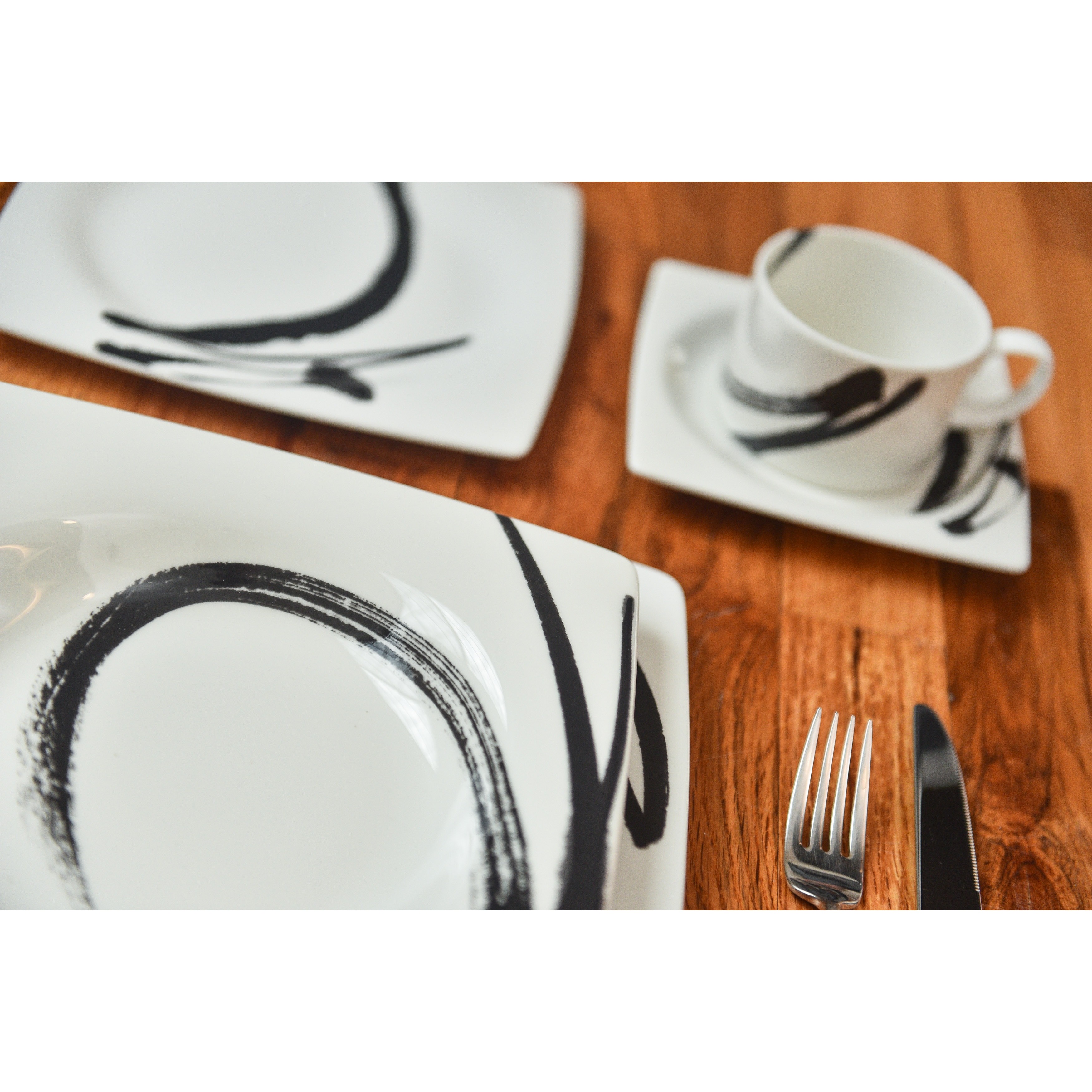 red and white crockery set