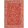 Safavieh Oasis Scrollwork Red/ Natural Indoor/ Outdoor Rug - 4' x 5'7