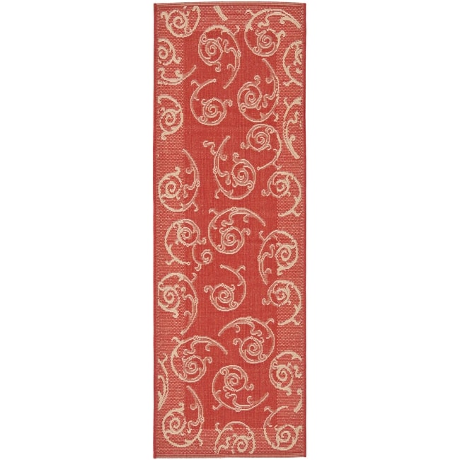 Red/natural Indoor Outdoor Area Rug (24 X 67)