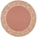 Safavieh Courtyard Red/ Natural Indoor/ Outdoor Rug - 5'3" x 5'3" round