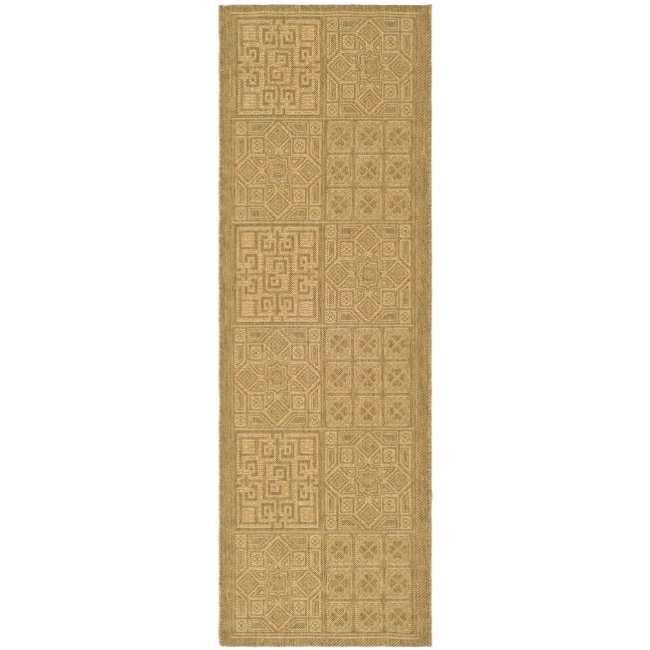 Gold/ Natural Indoor Outdoor Rug (27x 82)