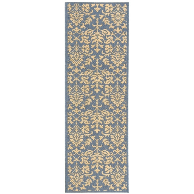 Blue/ Natural Indoor Outdoor Rug (24 X 911)