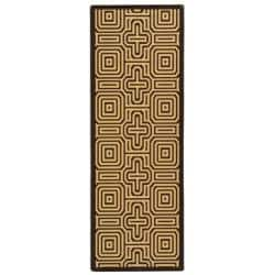 Chocolate/ Natural Indoor Outdoor Rug (2'4 x 9'11) Safavieh Runner Rugs