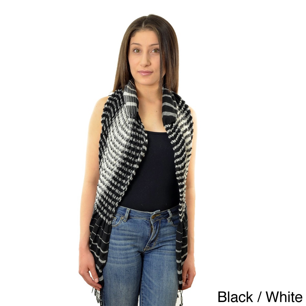 La77 La77 Wide Stripe Scrunch Scarf Black Size One Size Fits Most