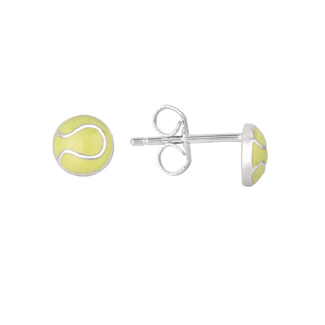 Shop Sterling Silver and Enamel Tennis Ball Earrings Free Shipping On Orders Over 45