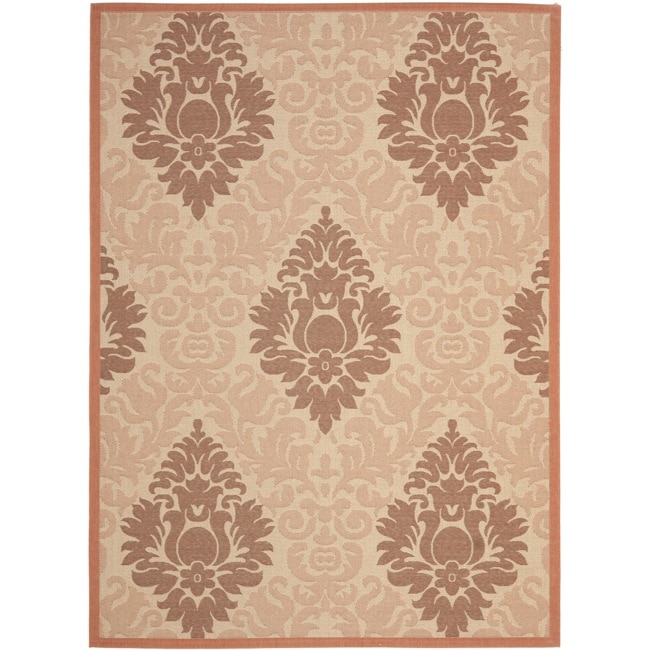 Cream/terracotta Polypropylene Indoor/outdoor Rug (67 X 96)