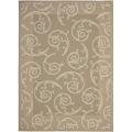 Safavieh Dark Beige/ Beige Geometric Indoor Outdoor Rug - 8' x 11'2