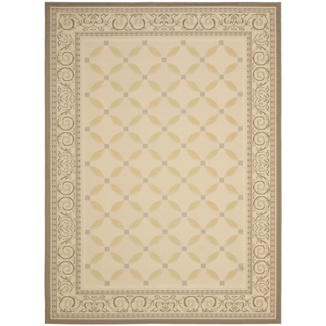 Beige/ Dark Beige Indoor Outdoor Polypropylene Rug (8 X 112)