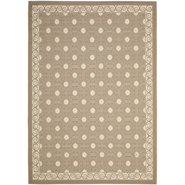 Dark Beige/ Beige Indoor Outdoor Polypropylene Rug (8 X 112)