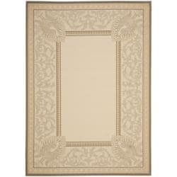 Beige/ Dark Beige Geometric Indoor Outdoor Rug (8' x 11'2) Safavieh 7x9   10x14 Rugs