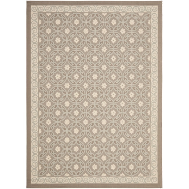 Geometric Dark Beige/ Beige Indoor/ Outdoor Rug (8 X 112)