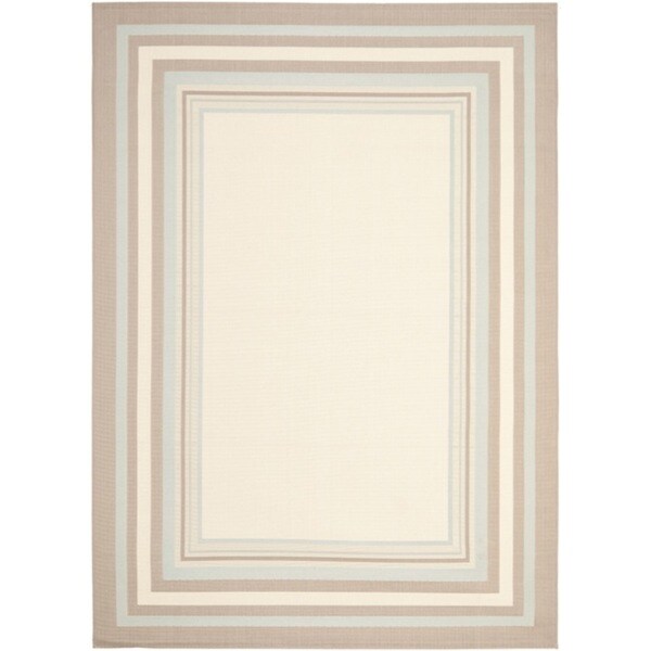 Shop Safavieh Beige/ Blue Indoor Outdoor Rug 5'3 x 7'7 On Sale