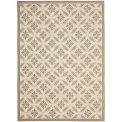 Mold resistant Beige/ Dark Beige Indoor Outdoor Rug (8' x 11'2) Safavieh 7x9   10x14 Rugs