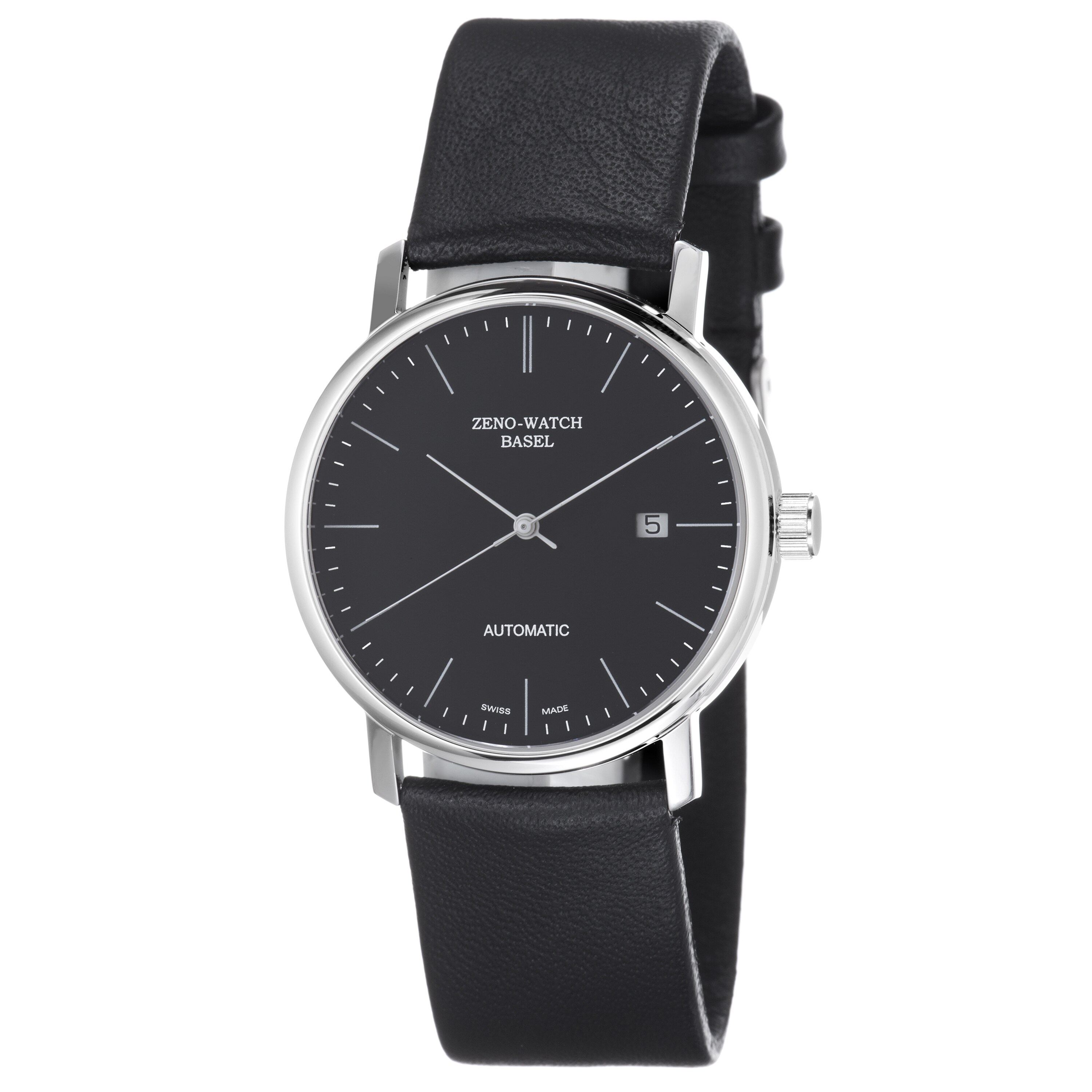 Zeno Men's 'Basel' Black Leather Strap Automatic Watch
