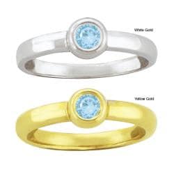 10k Gold Synthetic Aquamarine Bold Contemporary Ring Gemstone Rings