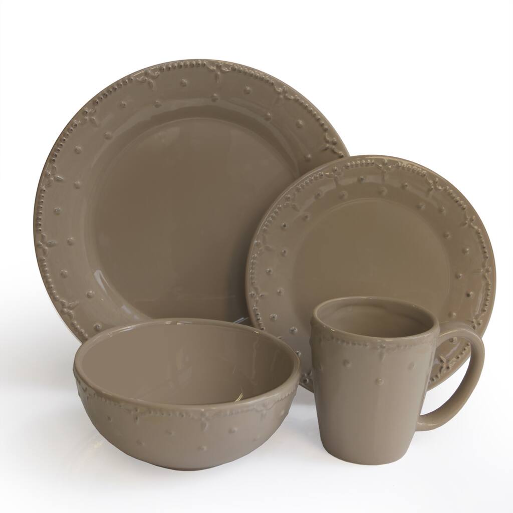 American Atelier Taupe 16-piece Dinnerware Set