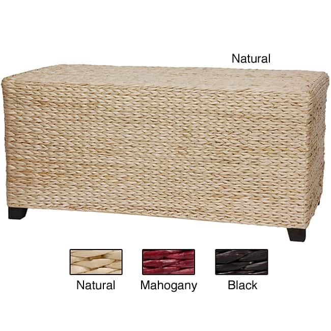 Handmade Rattan-styled Rush-grass Rectangular Coffee Table (China)