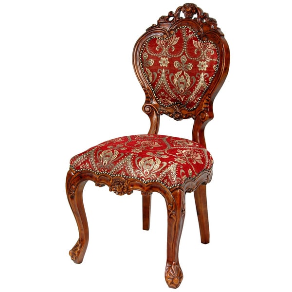 Queen Victoria Crimson Fleurs-De-Lis Dining Chair (China)
