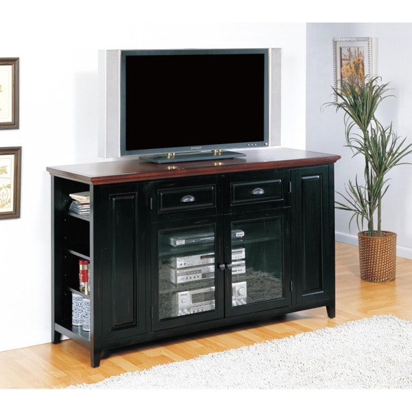 Black/Cherry 62inch Bookcase TV Stand & Media Console Free Shipping