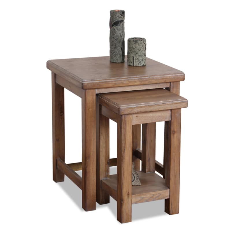 Blanched Oak Nesting Side Tables