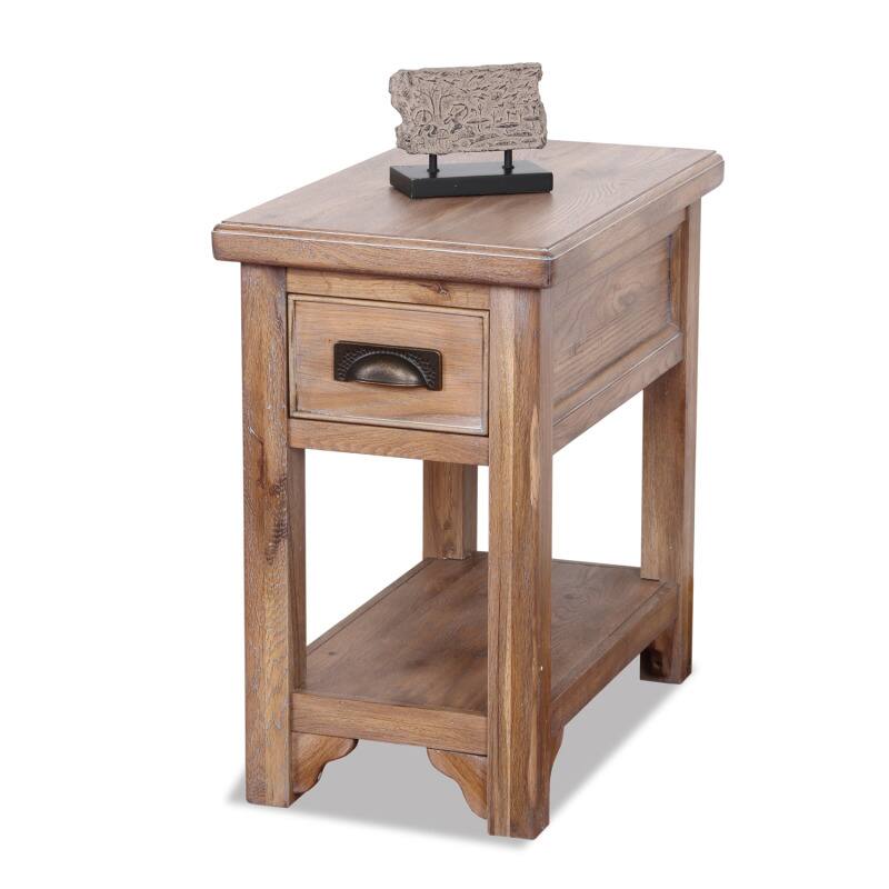 Blanched Oak Chairside Table