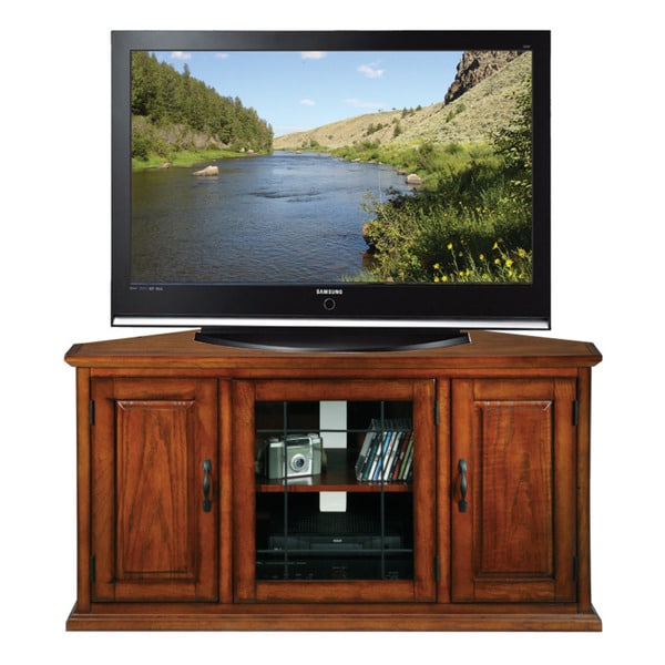 Shop Burnished Oak 50-inch TV Stand and Media Corner Console - Free ...