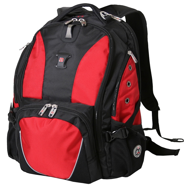 swiss gear red and black backpack