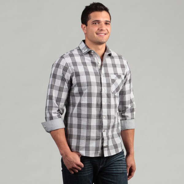 English Laundry Men's Grey Woven Shirt