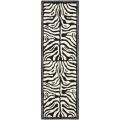 Safavieh Handmade New Zealand Wool Zebra Black and Ivory Rug - 2'6" x 8'
