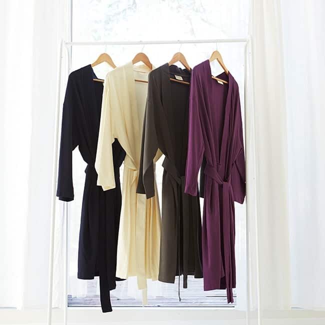 Pure Fiber 100-percent Organic Cotton Kimono-style Belted Bath Robe