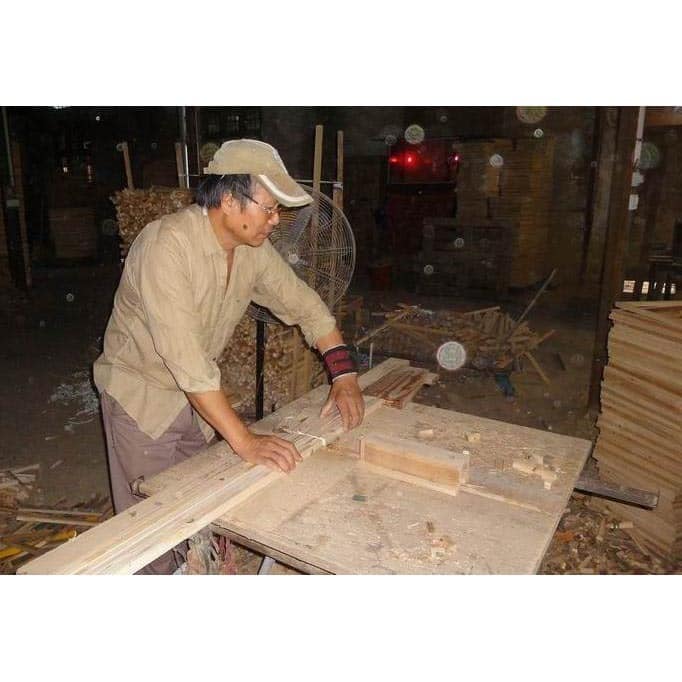 Handmade Miyagi Open Lattice 3-panel Room Divider (China)