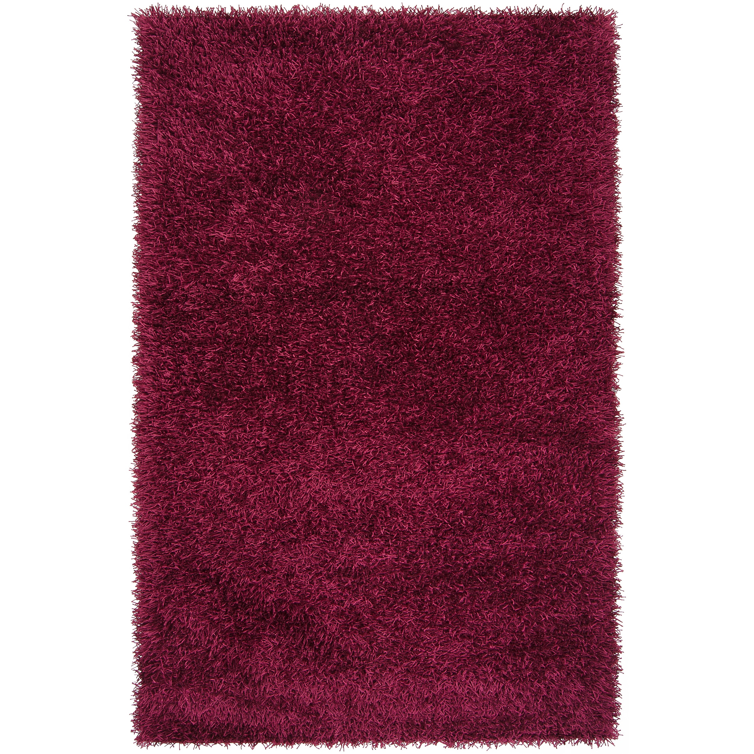 Hand woven Raspberry Vivid Soft Shag (8 X 10)