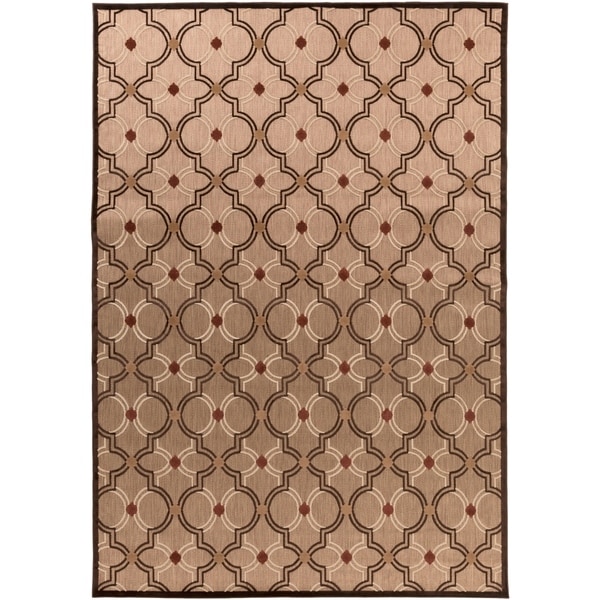 Woven Brown Jackson Indoor/Outdoor Moroccan Lattice Area Rug - 7'10 x 10'8