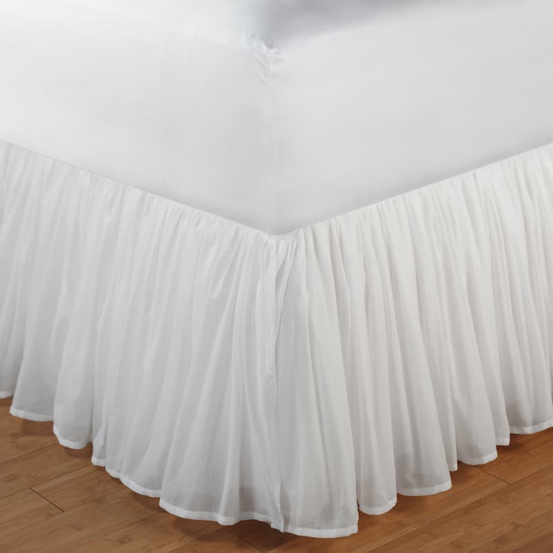 Greenland Home Fashions White Sheer 100-percent Cotton Voile Bedskirt - Queen - 15" L - White