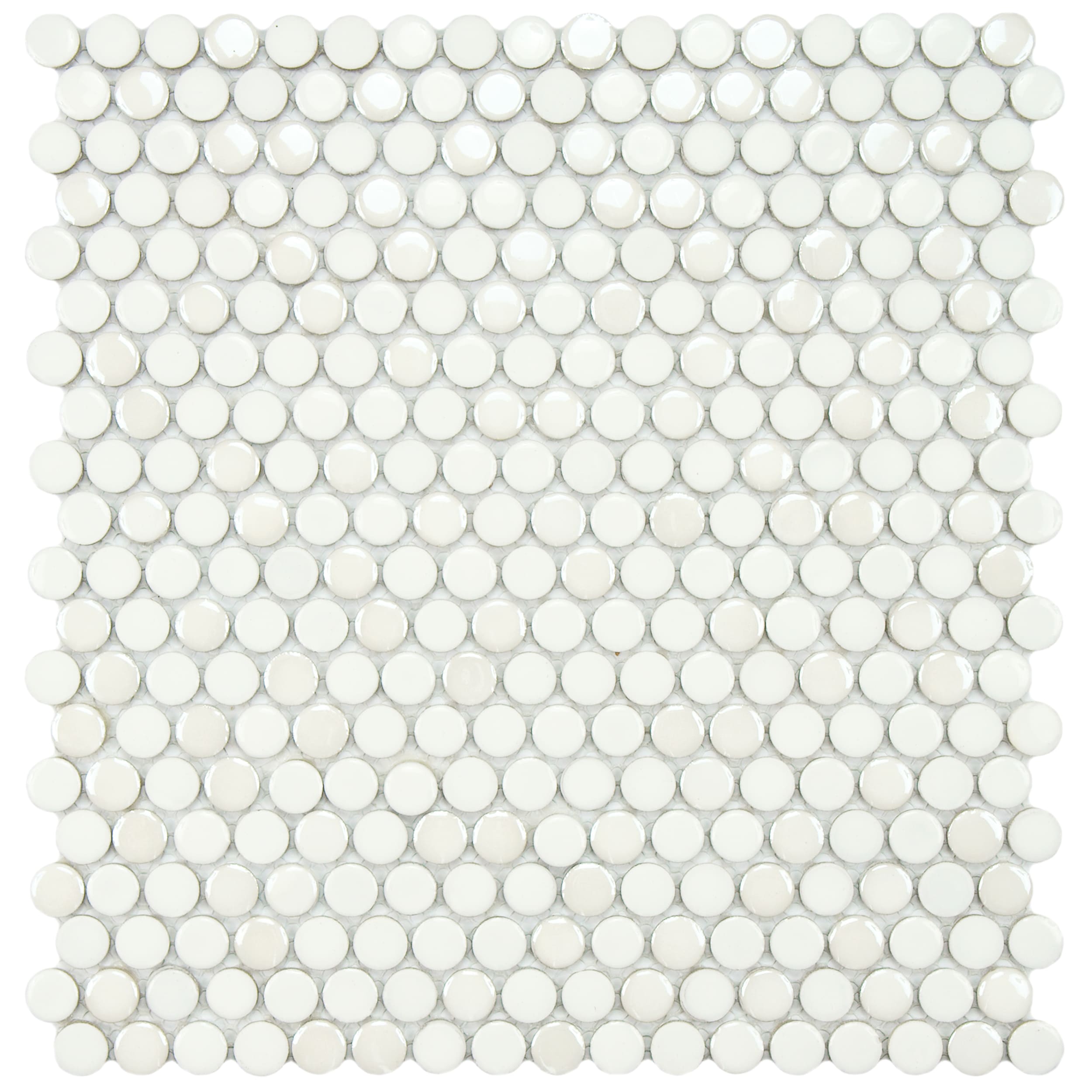 Somertile 11.25x12 inch Posh Penny Round White Porcelain Mosaic Tiles (set Of 10)