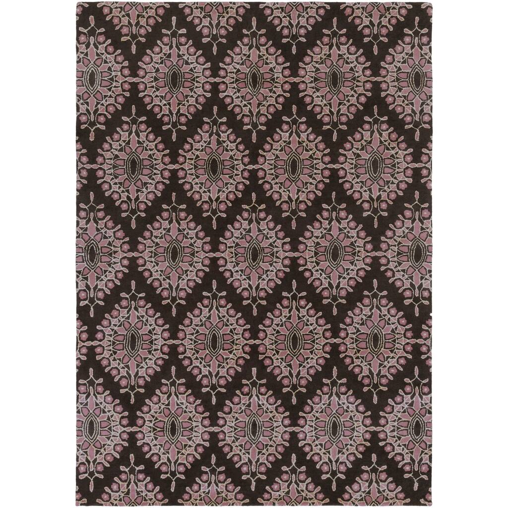 Hand-tufted Contemporary Grey Mazda New Zealand Wool Medallion Area Rug - 8' x 11'