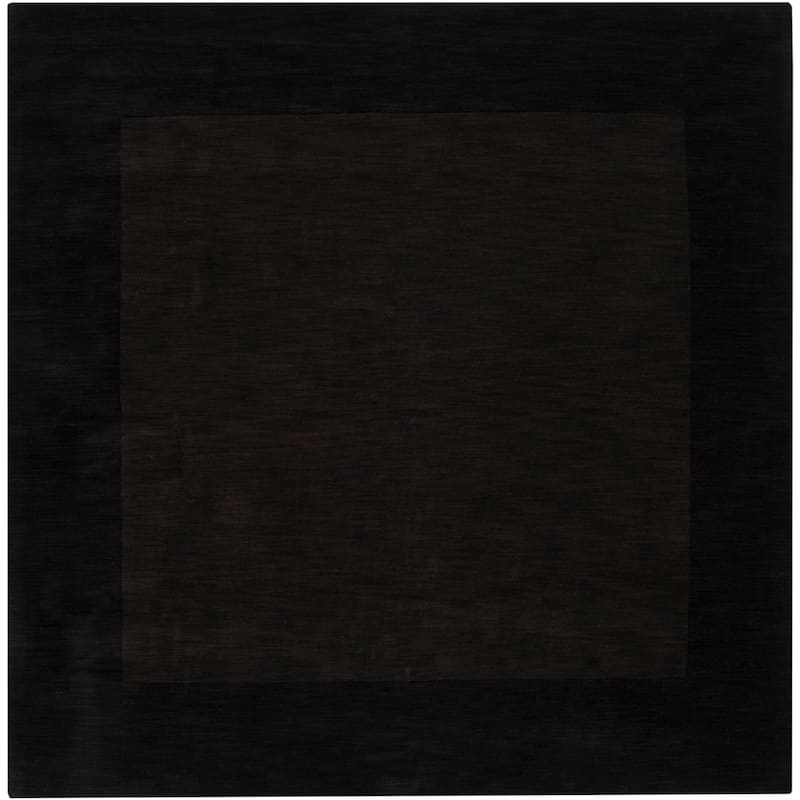 Hand Loomed Odessa Solid Bordered Tone-On-Tone Wool Area Rug