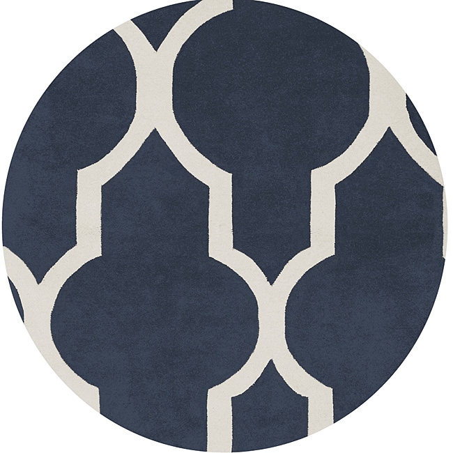 Hand tufted Averlo Navy Rug (8 X 8 Round)