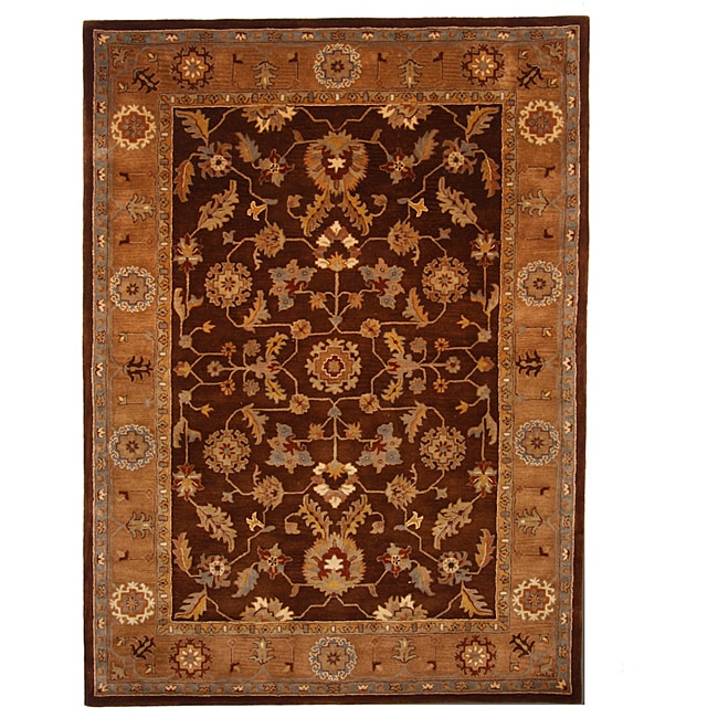 Tempest Traditional Hand tufted Brown Area Rug (8 X 11)