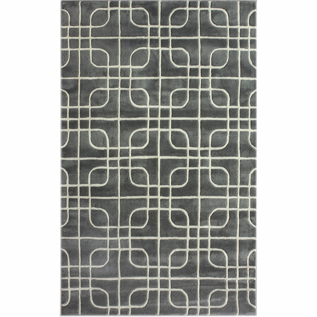 Handmade Luna Moroccan Abstract Trellis Natural Wool Rug (5 X 8)