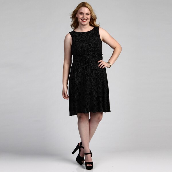 Jessica Howard Women's Plus Size Black Dot Dress FINAL SALE Jessica Howard Dresses