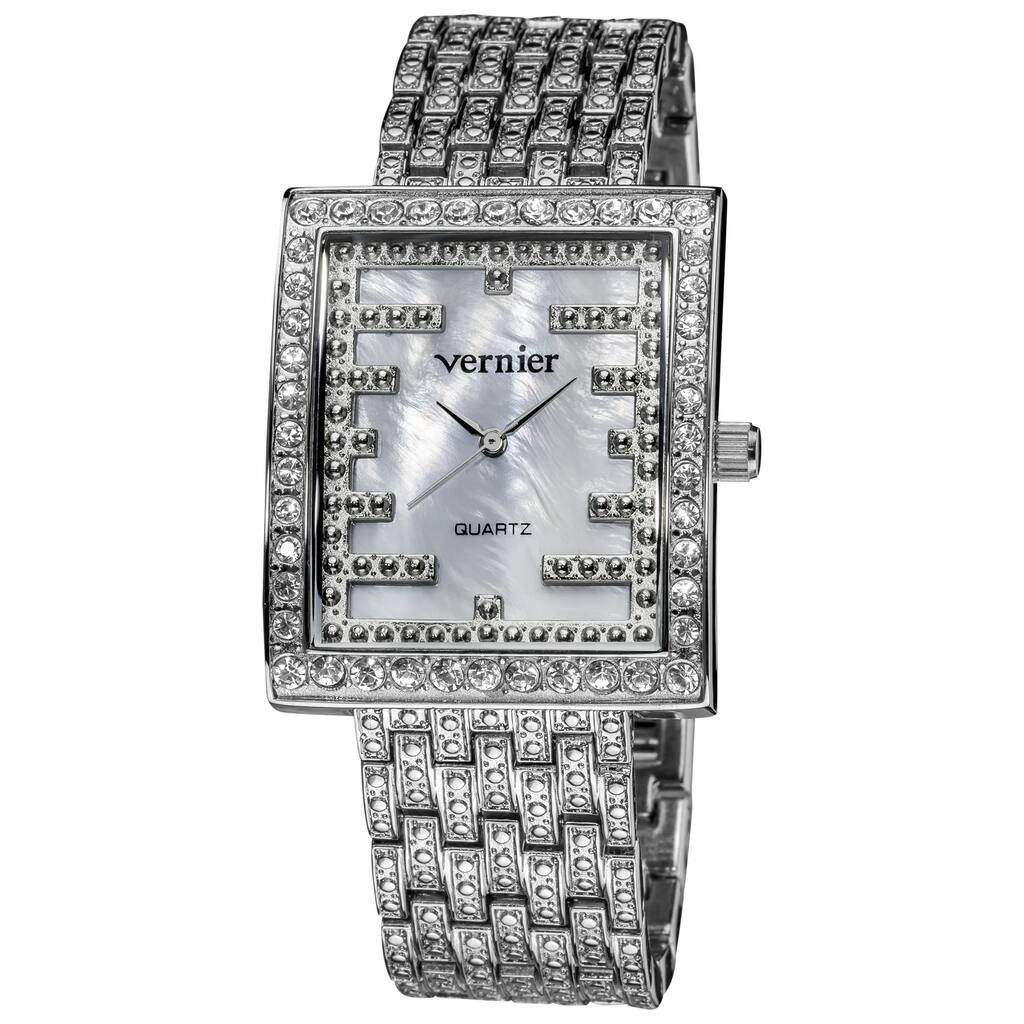 Vernier Woman's V1313 Sparkle Raised Relief Link Watch