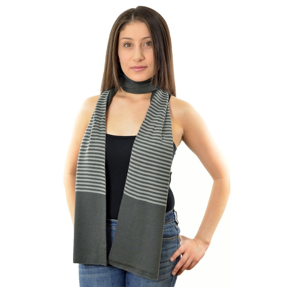 La77 La77 Grey Stripe Scarf Grey Size L