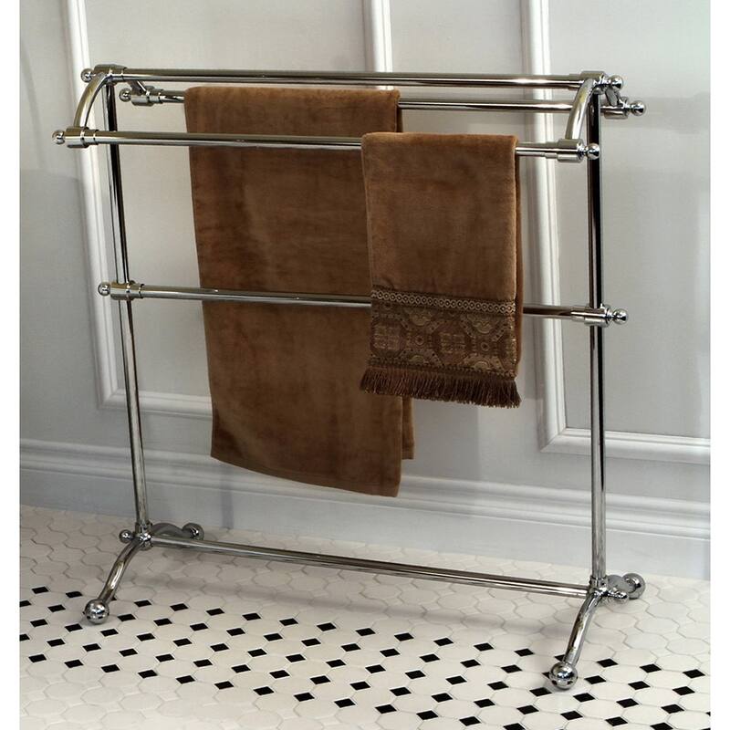 Kingston Brass Vintage Pedestal Chrome-Finished Solid-Brass Towel Stand
