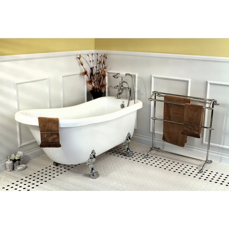 Kingston Brass Vintage Pedestal Chrome-Finished Solid-Brass Towel Stand