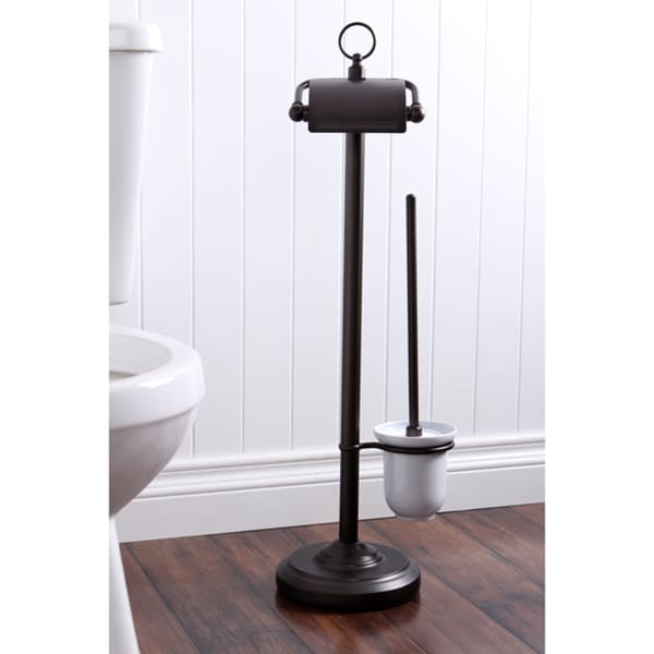 Shop Solid Brass Oil Rubbed Bronze Toilet Paper with Brush ...